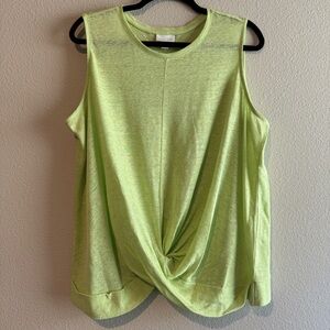 J Jill Twist Front Linen Loose Tank Womens 1X Vacation Resort Cruise Beach Flowy